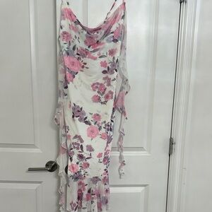 Floral Pink and White Women's Dress